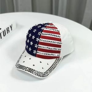Five-pointed Star Artificial Diamond Baseball Cap Outdoor Travel Sunshade Hat